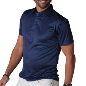 Collars & Co Sz XL Relaxed Navy Dress Collar Polo Shirt Performance Lightweight